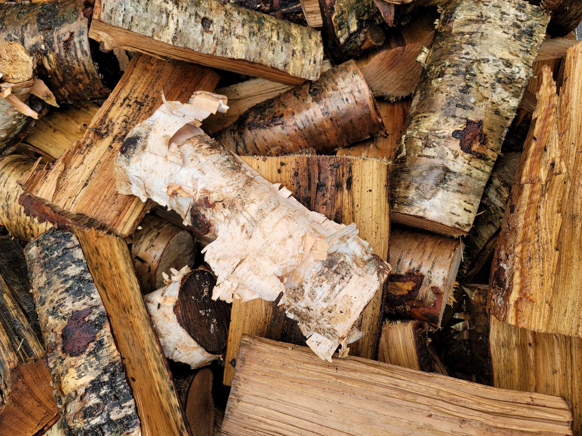 Birch Firewood (12") Combo - Half Regular Split & Half Extra Split